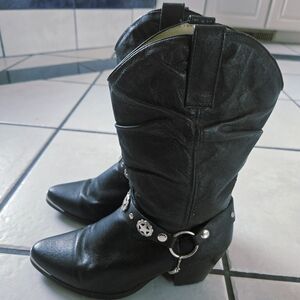 Dingo Black Heeled Western Boots